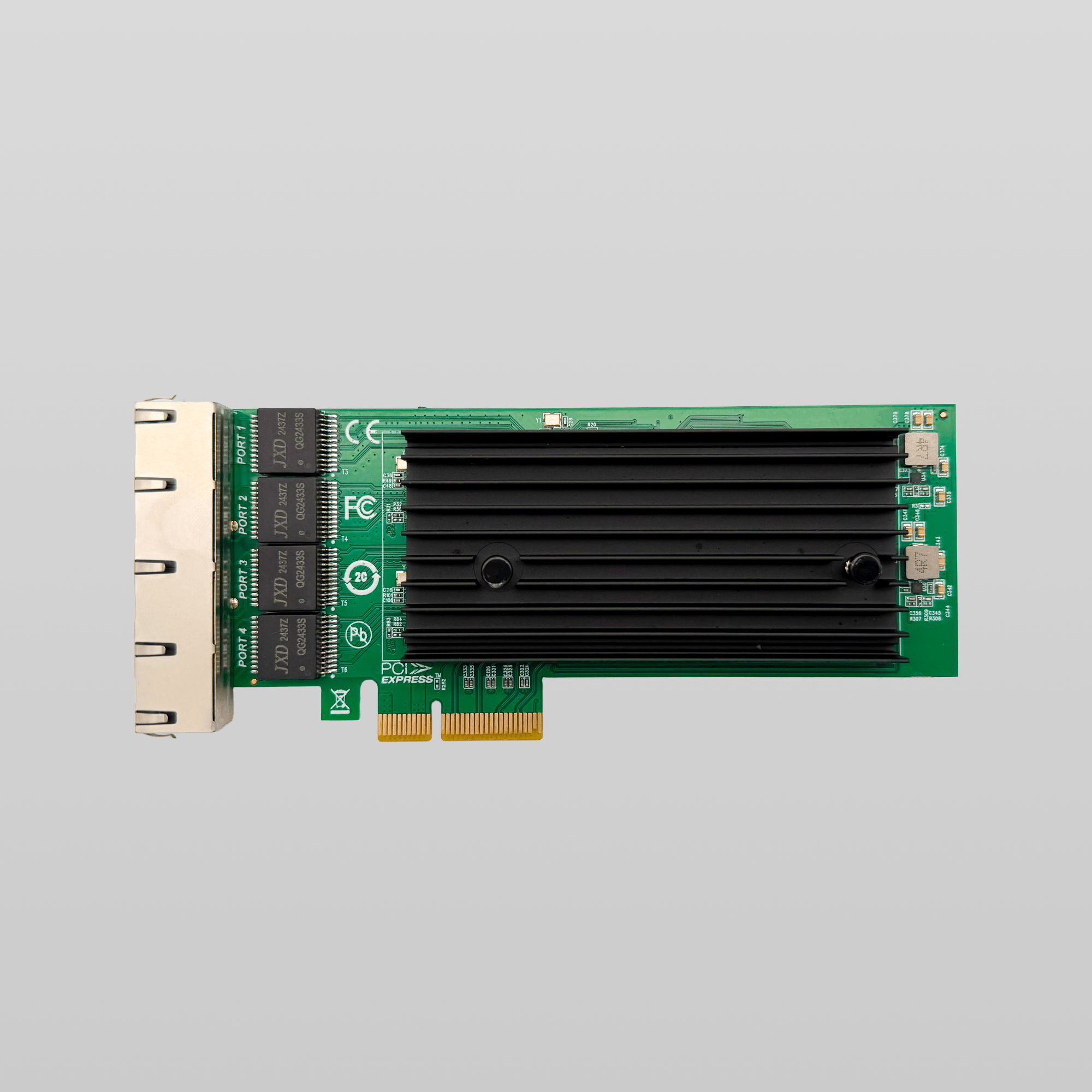 PCIe to 4-Port Ethernet Adapter Intel I225 Chipset