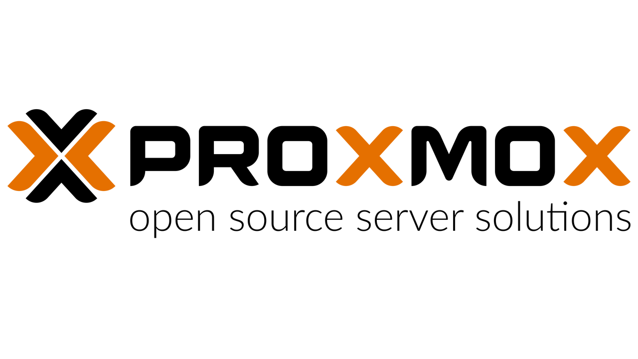 Proxmox VE official logo with black-orange typography, open source server solutions