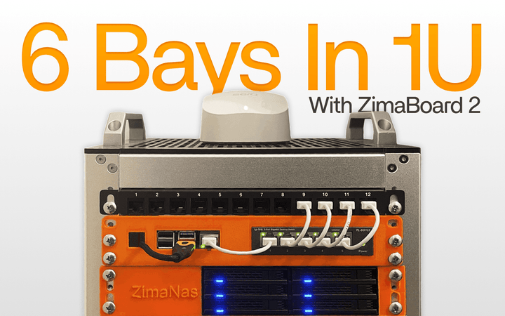 En 6-facks 1U NAS byggd med ZimaBoard 2