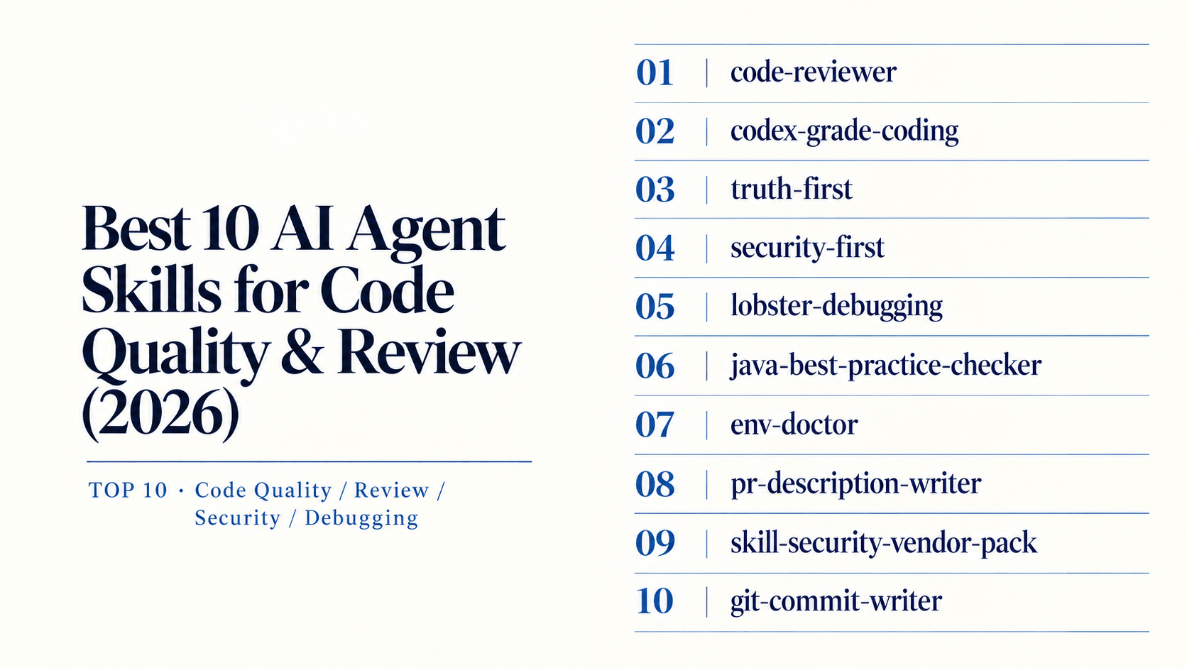 Best 10 AI Agent Skills for Code Quality & Review (2026) - Zima Store Online