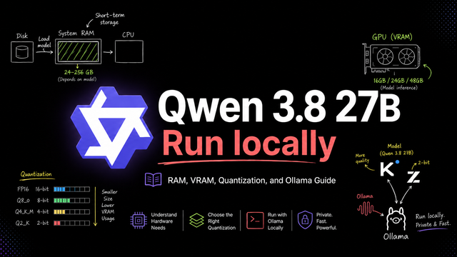 How to Run Qwen3.8-27B Locally: RAM, VRAM, Quantization, and Ollama Guide