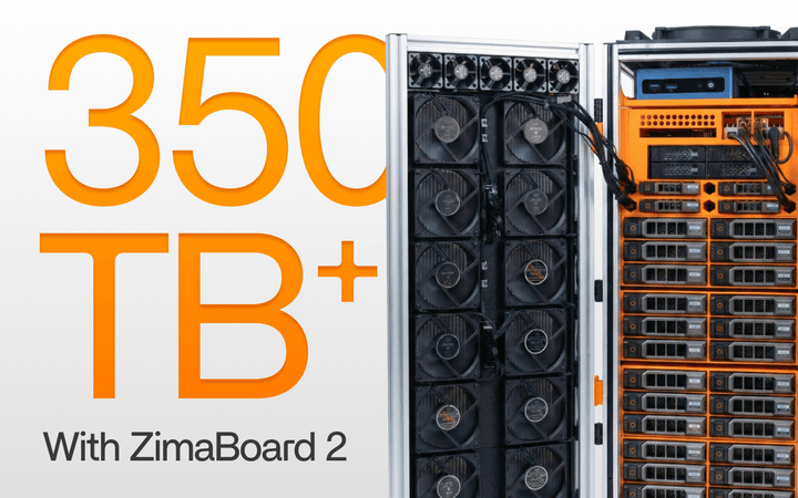 Vad är den maximala lagringskapaciteten för ZimaBoard 2? 350TB+ chassi för hemmabygge av server