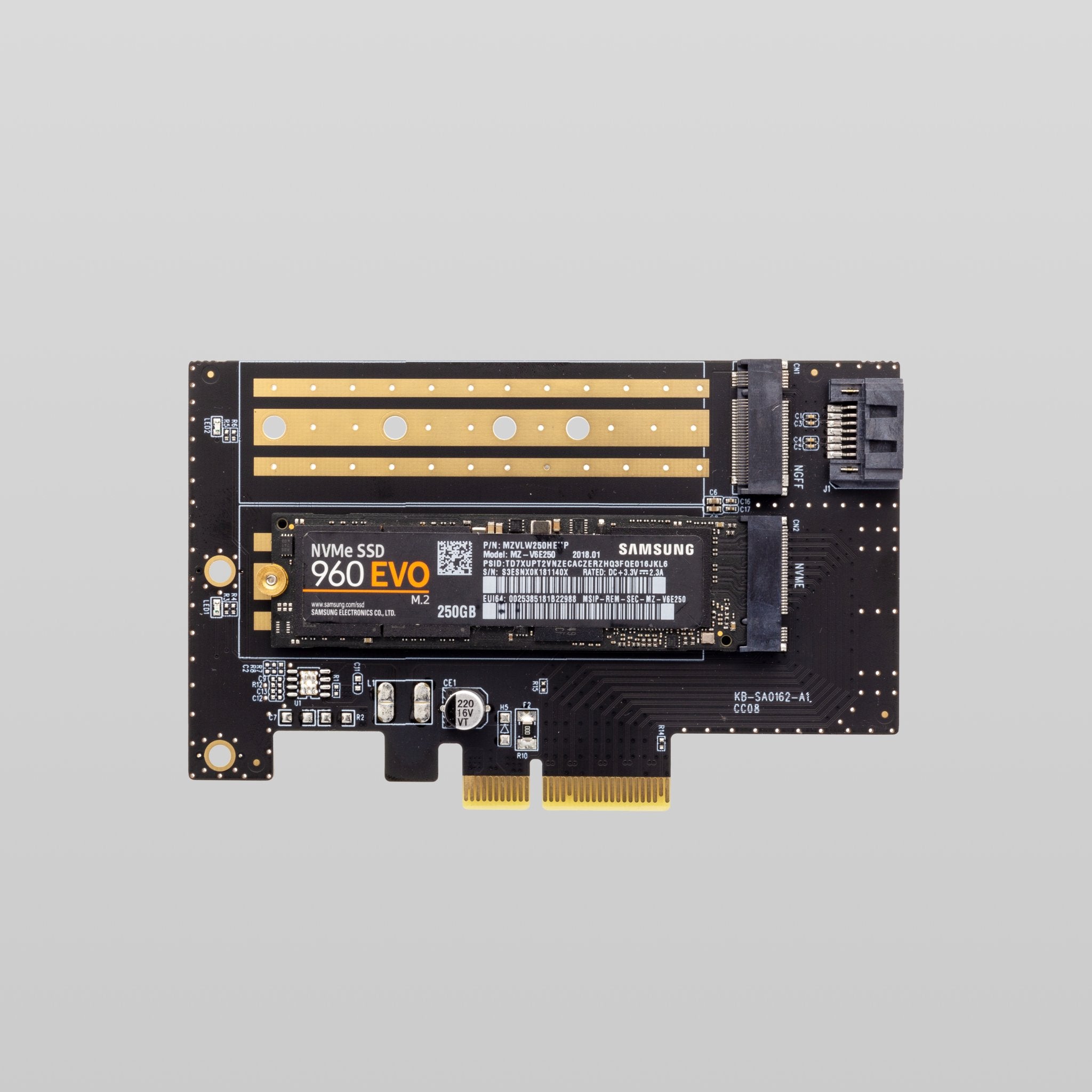 NVMe PCIe M.2 NGFF SSD-adapterkaart – PCIe X1 Naar M.2, Geschikt Voor 2230/2242/2260/2280, Ondersteunt PCIe 3.0 En 2.0, M-Key Alleen