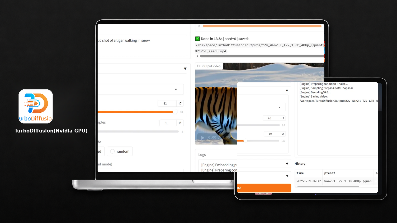 متطلبات الأجهزة لتقنية TurboDiffusion (وحدة معالجة الرسومات من Nvidia): ذاكرة VRAM ووحدة معالجة الرسومات والتخزين